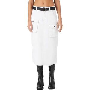 Forever 21 Womens Belted Twill Midi Skirt, XS, 1FF-168B001